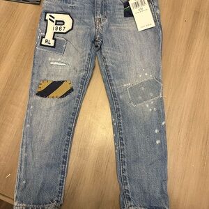 Polo by Ralph Lauren Men's Patched Light Blue Skinny Jeans